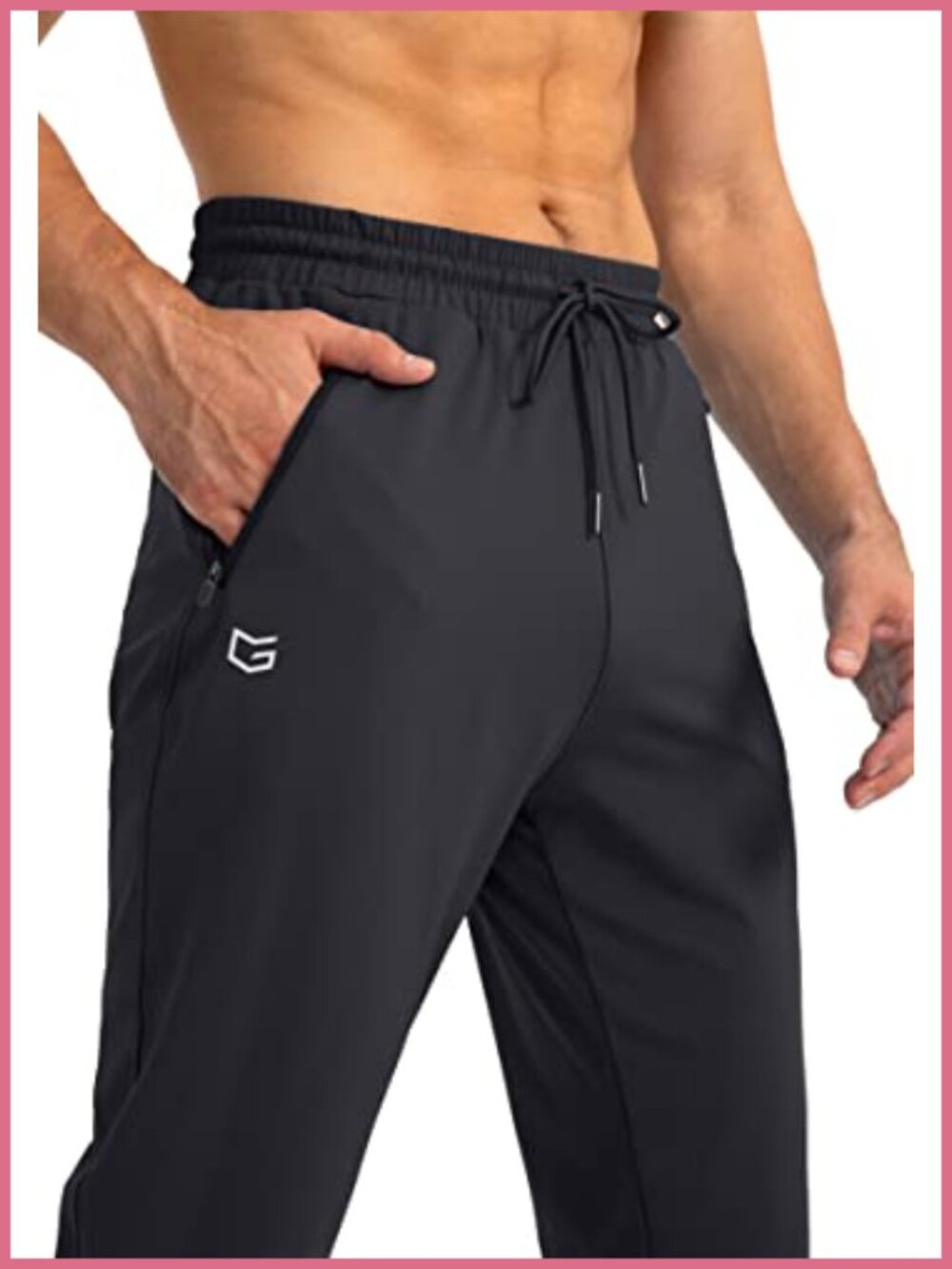 Men's Tapered Sweatpants with 3 Zipper Pockets Joggers Athletic